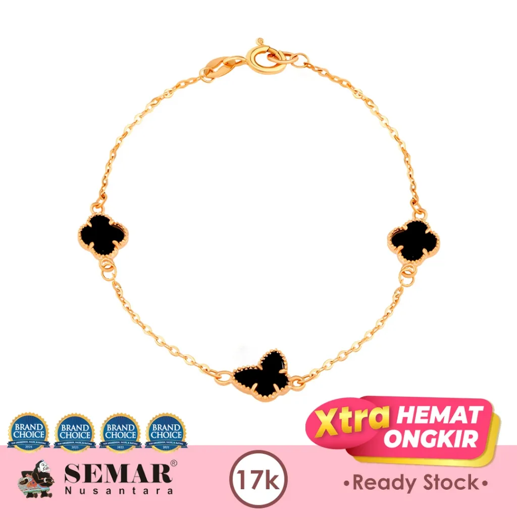 Gelang Emas Black Clover Butterfly Gold 17K Semar Nusantara