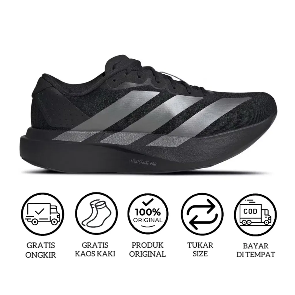 Sepatu Lari Adidas Adizero Evo SL Black Iron Metallic