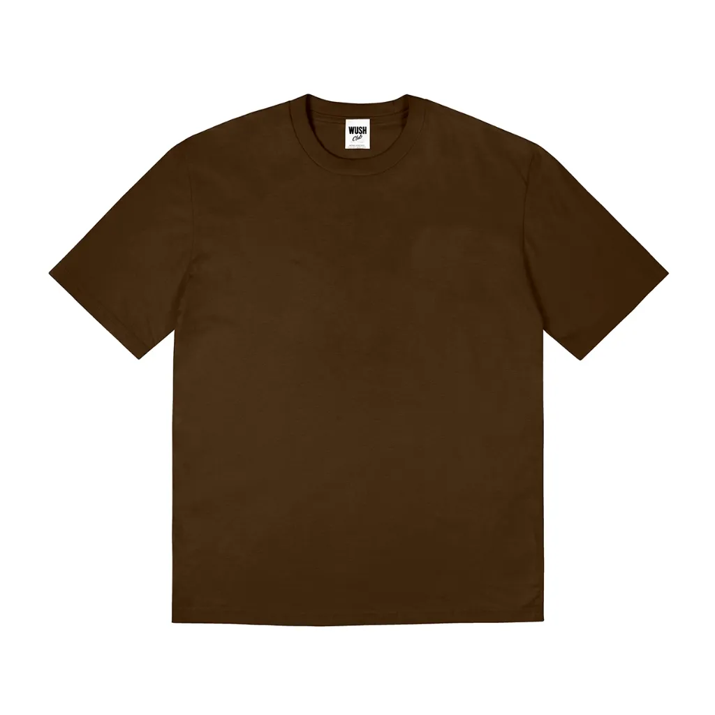 WUSH CLUB 24S T SHIRT BASIC BAJU KAOS POLOS DISTRO REGULER COTTON COMBAD DARK BROWN COKLAT