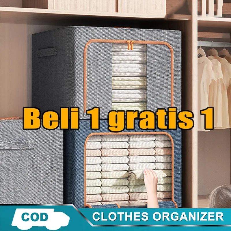 Storage box Lipat Besar—Organizer box Kamar Asrama—Kotak penyimpanan Rumah—Container box Mainan—Box Pakaian—Box storage Ruang Tamu