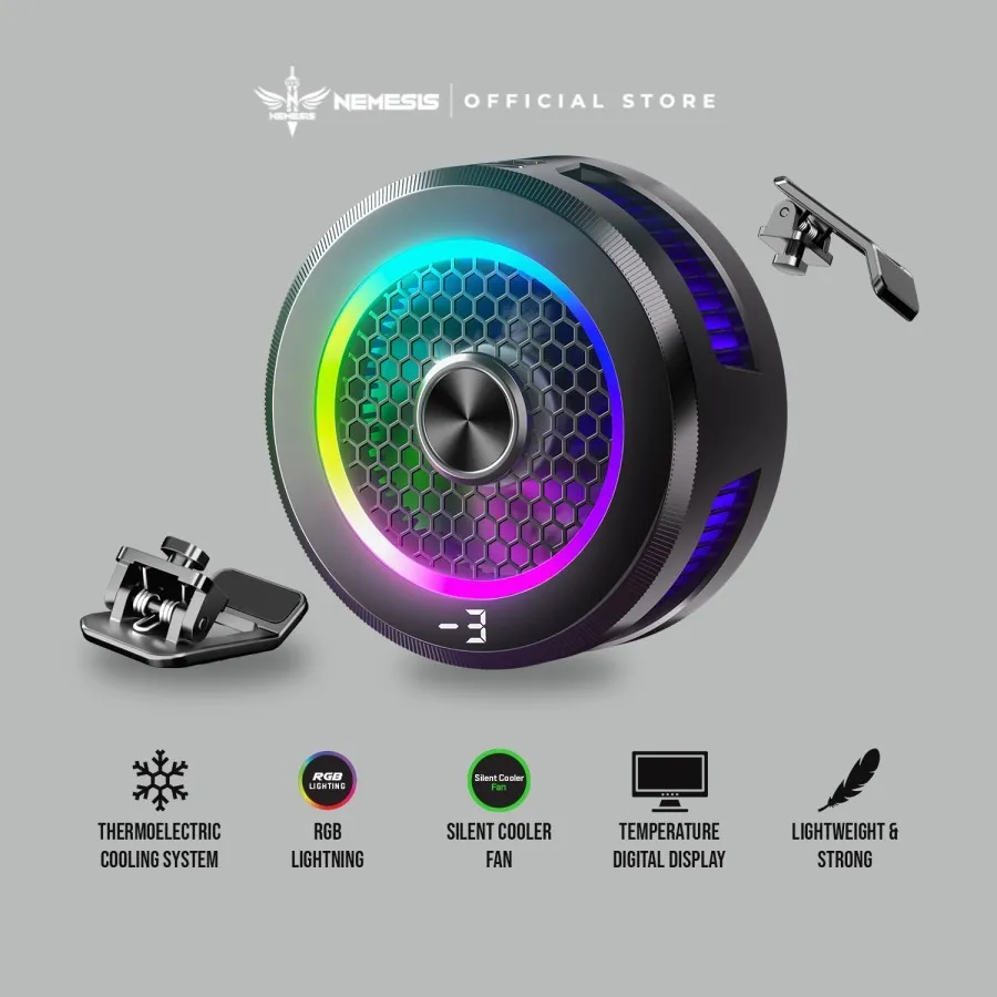 Phone Cooler Fan with Bracket NYK Nemesis Magnetic TUNDRA H3 - Pendingin Handphone Smartphone