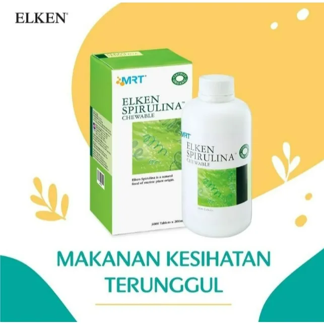 Spirulina elken SUPLEMEN TUBUH SPIRULINA ISI 500 Tab