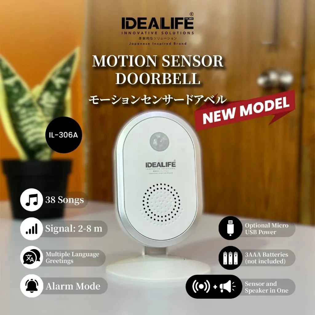 IDEALIFE - Motion Sensor Doorbell - Bell Pintu Sensor Gerak - IL-306A