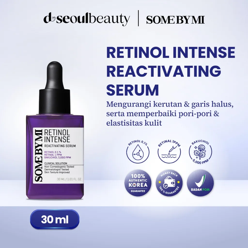 SOME BY MI Retinol Intense Reactivating Serum 30ml - Mengurangi kerutan & garis halus, serta memperbaiki pori-pori & elastisitas kulit
