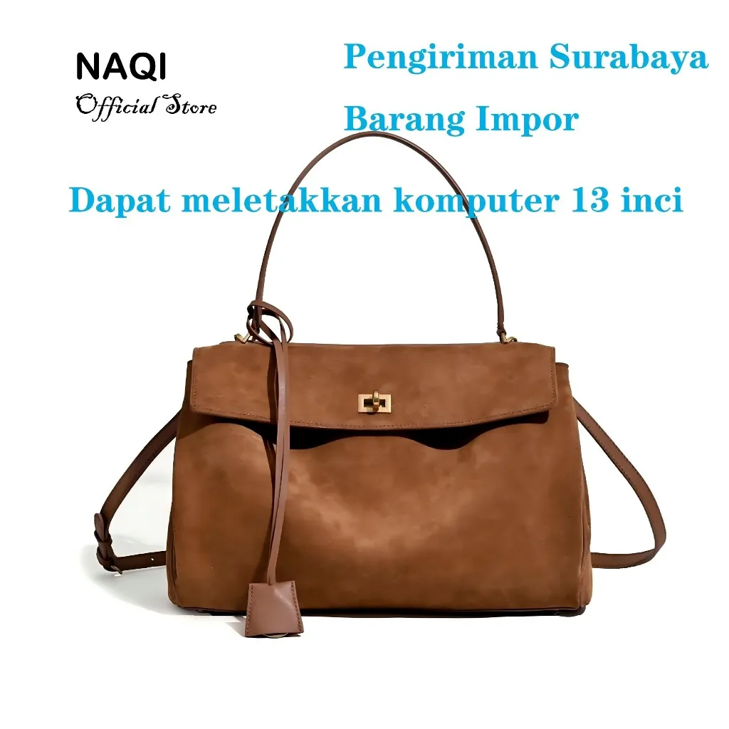 Tas Handbag Wanita Kapasitas Besar Suede Premium Tas Laptop Tas Kantor Tas Kuliah Tas Tote