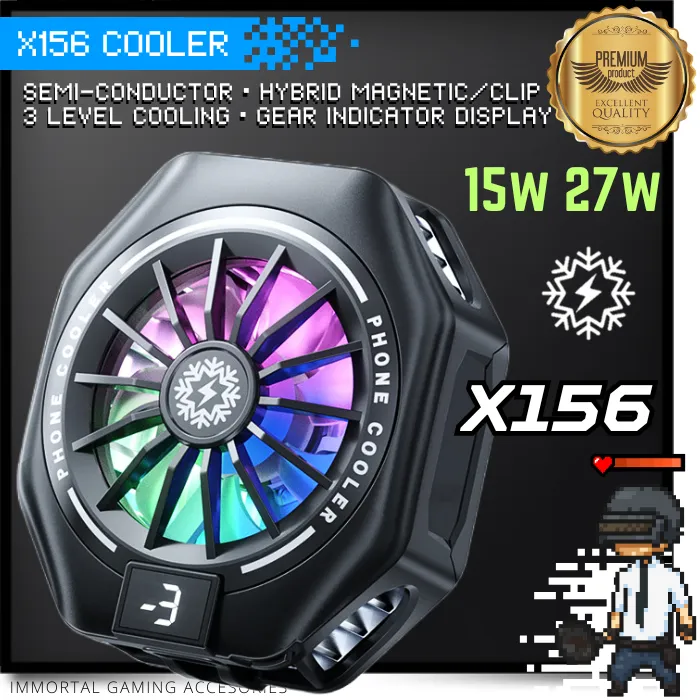 [IM] X156 Hybrid Magnetic Funcooler Gaming Kipas Pendingin utk HP Smartphone Tablet iPad Fan Cooler Peltier USB Dingin Terdingin Murah Termurah Bagus Terbagus Baik Terbaik Flydigi Blackshark Plextone Oaktree Memo Malang Pro Lite FS02 BR42 HK4 FS02 F36 B60