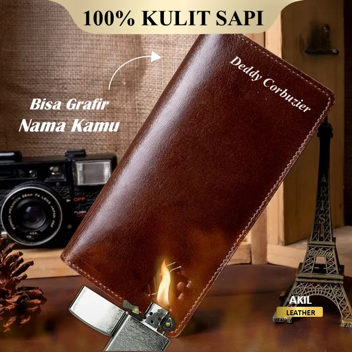 Dompet Kulit Sapi Asli Pria Panjang Original 100% Premium APLL 1 Leather Wallet