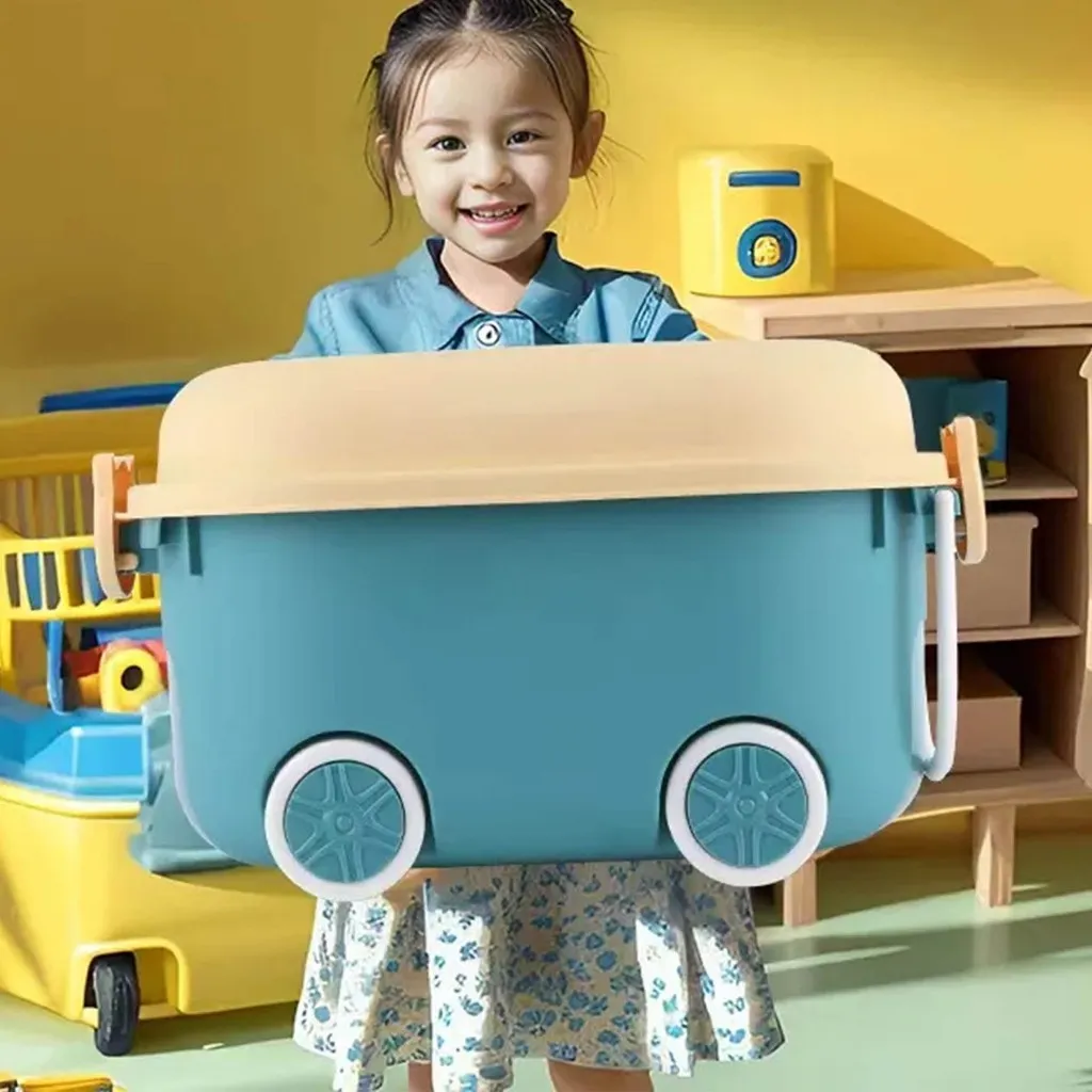 Container Box Plastik Kotak Penyimpanan Mainan Anak Storage Box Anak Dengan Roda Kotak Penyimpanan Serbaguna