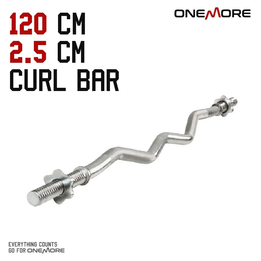 ONE MORE 120CM 2.5CM EZ Curl Bar Barbel Stick Stik Barbell