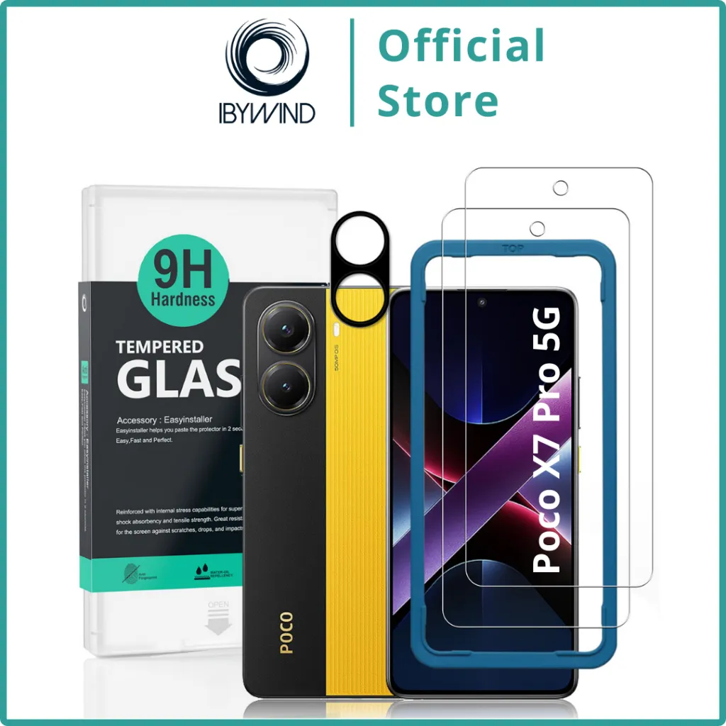 Ibywind Tempered Glass untuk Xiaomi Poco X7 Pro 5G dengan Alat Bantu Pasang