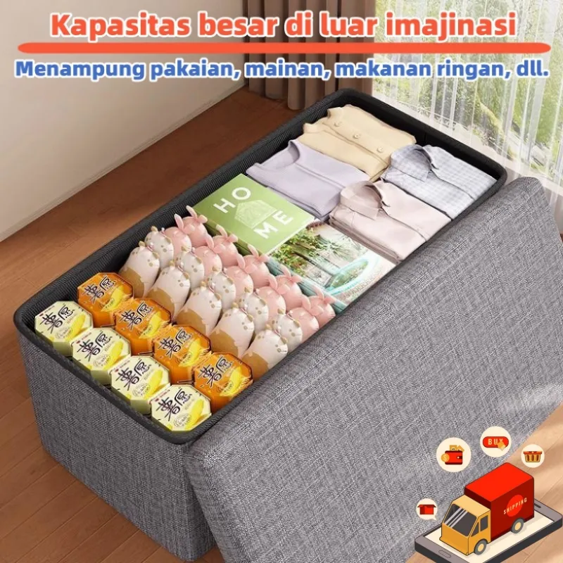 [Penyimpanan + Sofa] Bangku Sofa Sederhana Modern=Storage sofa Multi-fungsi=Sofa Penyimpanan Berkapasitas Besar=Kotak Penyimpanan Tak Terlihat=Kursi Penyimpanan 2 dalam 1=Storage box Mainan Lipat