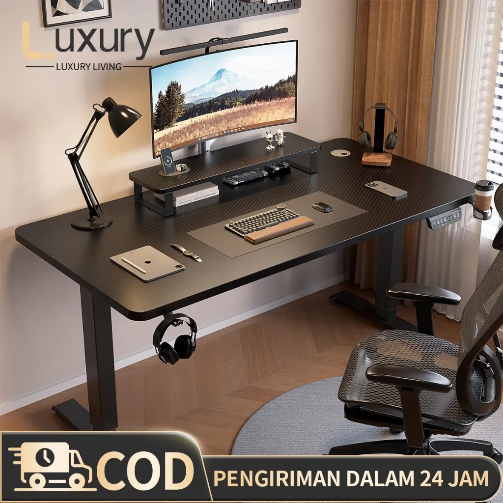 LL 120CM Meja Kerja Elektrik Adjustable Belajar Meja Komputer Kantor Meja Standing Meja Gaming Desk