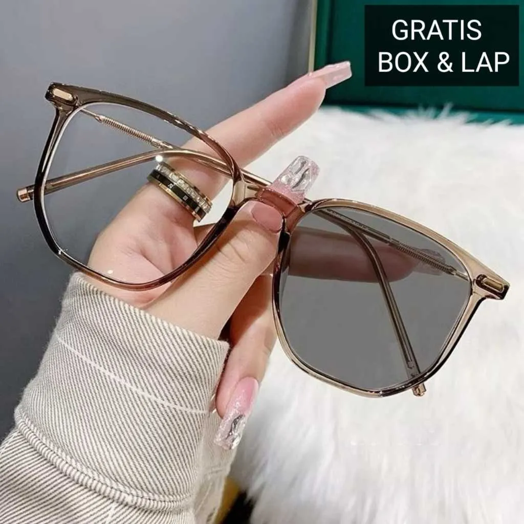 KC-PA104 Kacamata Photocromic Fashion Korea Anti Blue Light anti Radiasi Smart phone dan Laptop Model Cat Eye