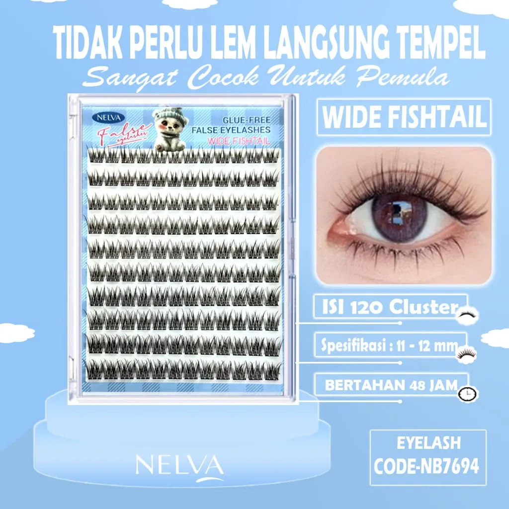 Korean Look Bulu Mata Palsu Lem - Eyelash Ekstension Fake Lashes Trilogy 10 Baris Bulu Mata Palsu Berperekat Berkualitas Tinggi