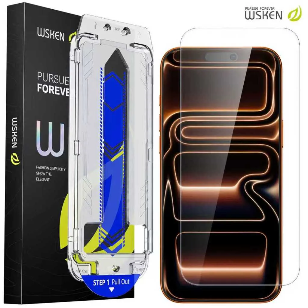 WSKEN No Black Border Clear/Anti-Spy Tempered Glass for iPh 17ProMax/16ProMax/15Pro/14/13/12/11 Screen Protector