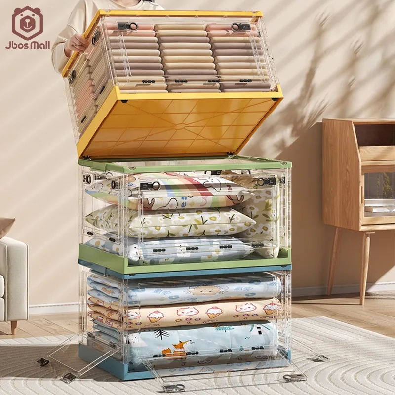 Storage Box Lipat Transparan kotak plastik Kapasitas Ekstra Besar Kontainer Box Serbaguna Kotak Penyimpanan  Kotak Mainan Pakaian box penyimpanan