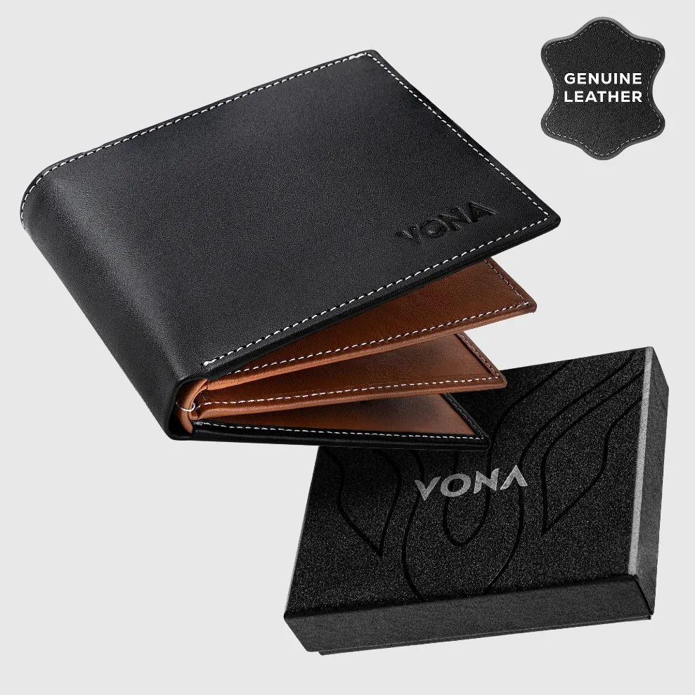 VONA Icarus Wallet -  Genuine Leather Dompet Pria Kulit Sapi Asli Lipat 4 Ruang 20 Slot Kartu
