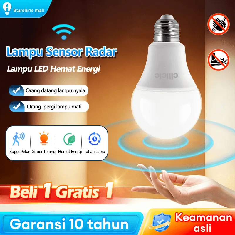 Lampu Bohlam LED LAMPU SENSOR GERAK 9W 7W 5W Dengan Sensor Radar Ambient Fitting E27