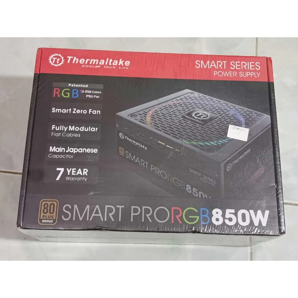 PSU THERMALTAKE SMART 850WATT 80+ BONZE SMART ZERO FAN LIKE NEW