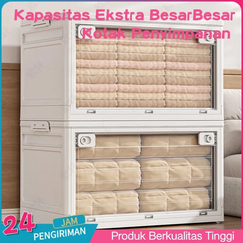 Dapat dilipat storage box Kapasitas ekstra besar kontainer box Mainan box kotak penyimpanan serbaguna Pakaian box penyimpanan Multi-Spesifikasi kotak plastik