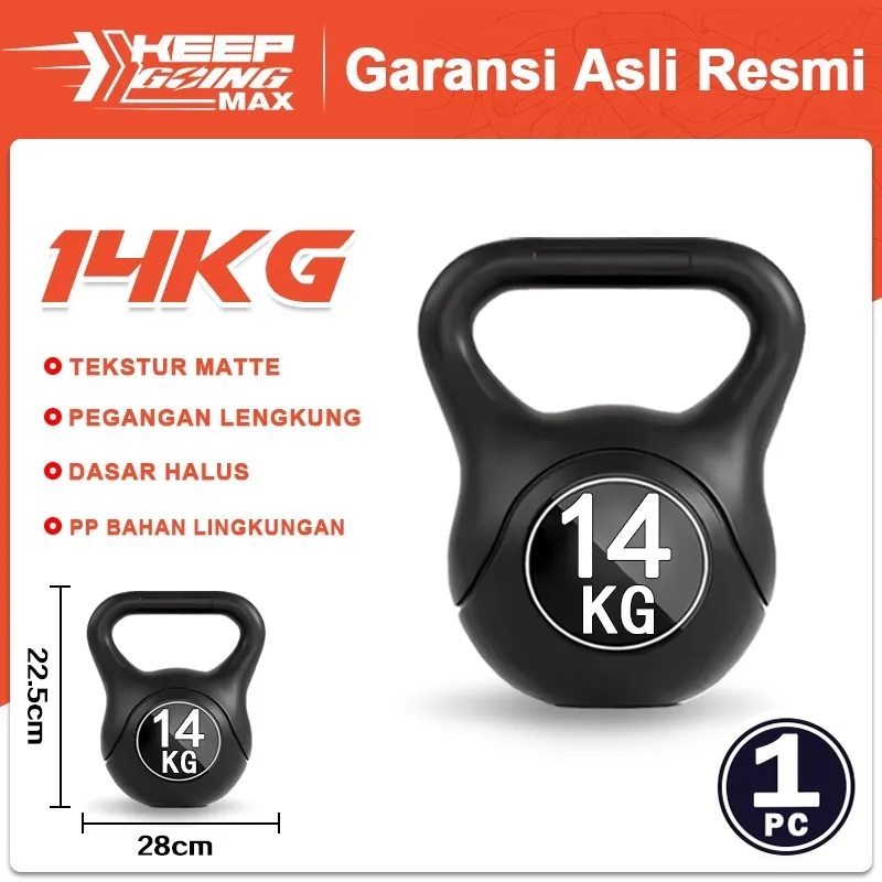 Keep Going Max- Kettlebell 4KG/6KG/10KG/12KG/14kg/Olahraga Kebugaran/Tahan Aus dan Anti-Bentur/Peralatan Kebugaran Rumah/Barbell 14KG