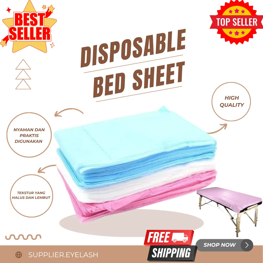 BEDSHEET BED SHEET DISPOSABLE SPREI RANJANG FACIAL SULAM ALIS ATAU EYELASH EXTENSION
