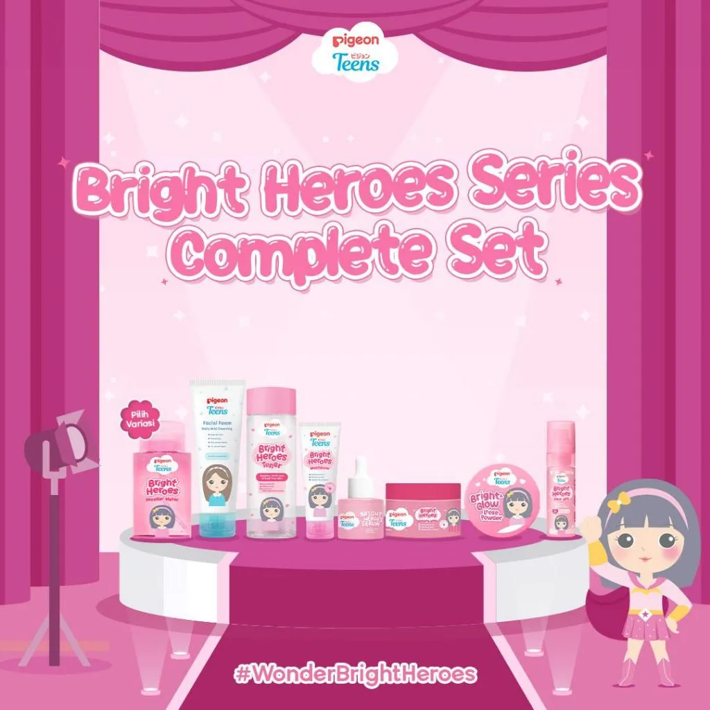 (ISI 8) BRIGHT HEROES SERIES COMPLETE SET | Skincare remaja mencerahkan | Niacinamide infused  |Alcohol free| Brightening agent skincare
