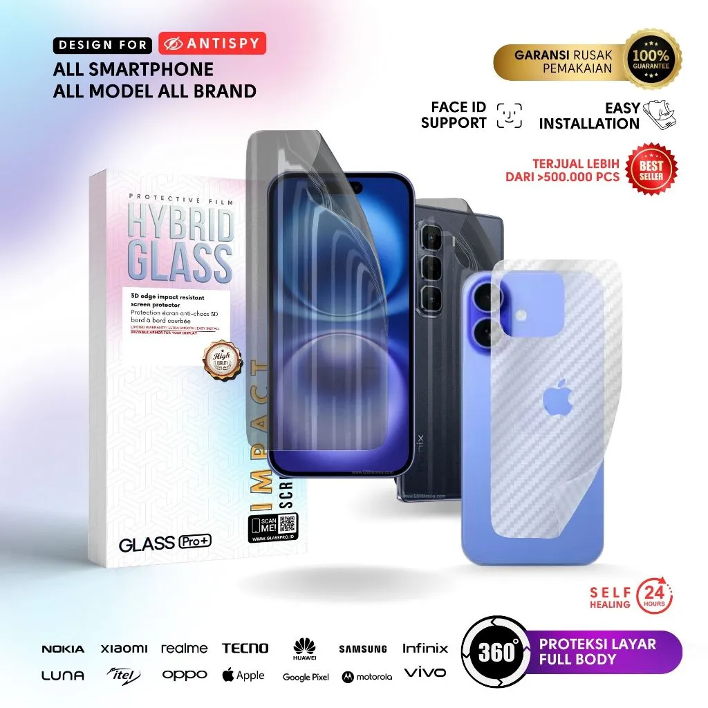 GLASS PRO Hybrid Glass Anti Spy Premium Hydrogel Privasi Pelindung Layar Screen Protector Anti Intip Bergaransi All Brand All Model Promo