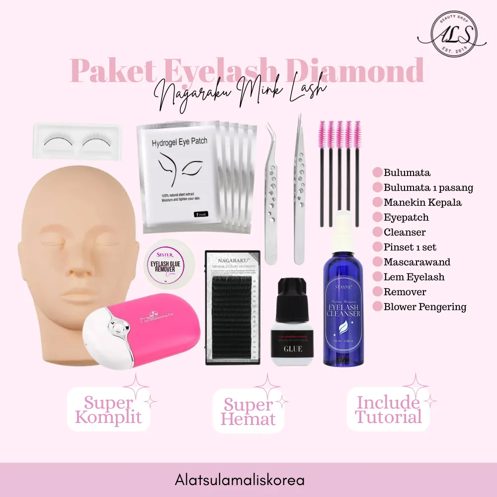 PAKET EYELASH EXTENSION DIAMOND / paket eyelash diamond lengkap