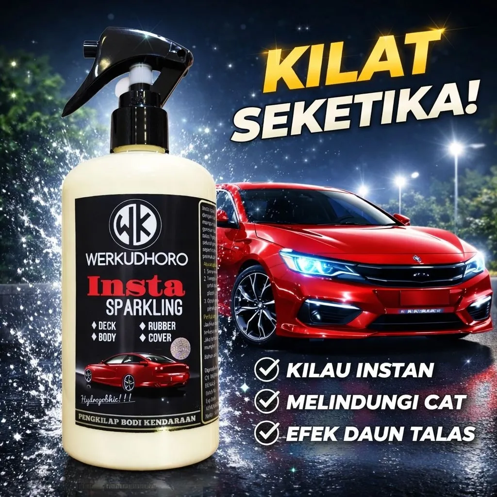 WK Insta Sparkling 500ml Pengkilap Mobil & Motor efek daun talas