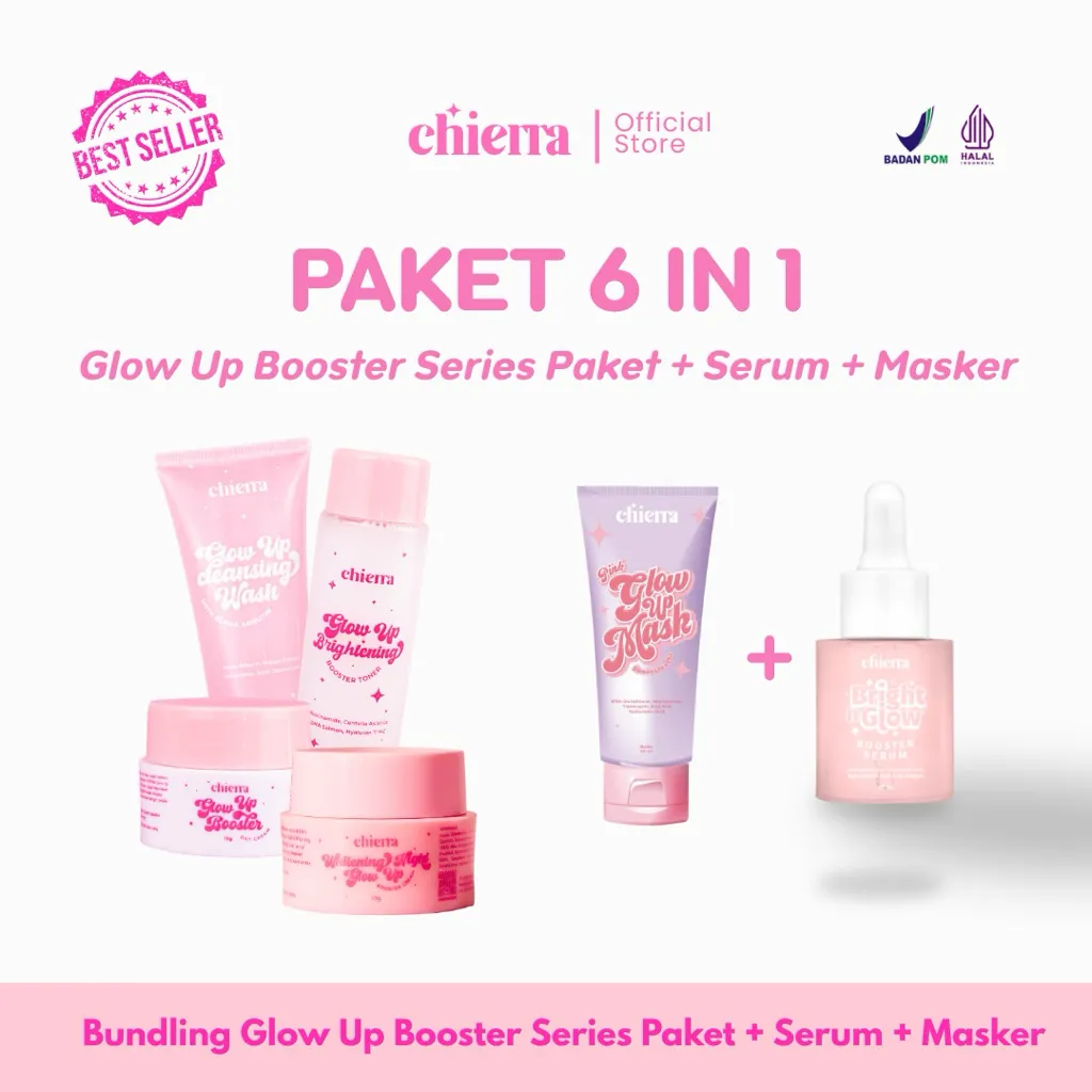 [OFFICIAL STORE] Chierra skincare paket Glow Up Booster Series Isi 6 – Skincare Brightening & Glow Up series