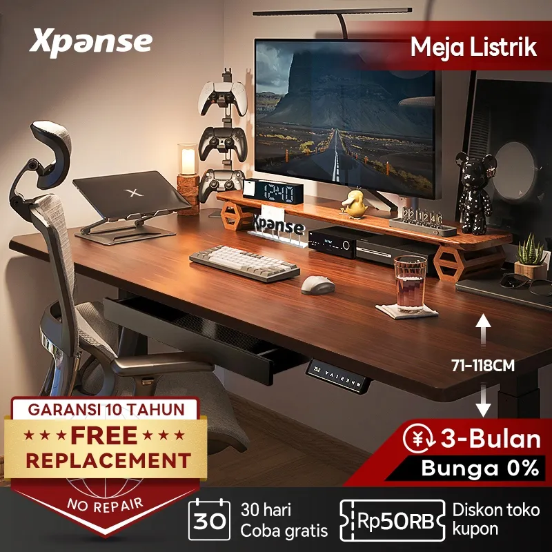 Xpanse Meja Kerja Elektrik Meja Belajar Meja Komputer Meja Kantor  Gaming Adjustable Standing Desk