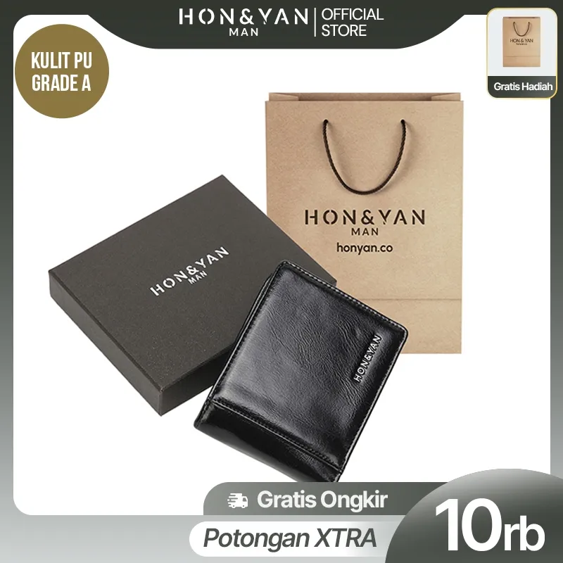 HONYAN MAN Dompet Pria Lipat Timothee Short Wallet Dompet Cowok Import Terbaru Branded Original