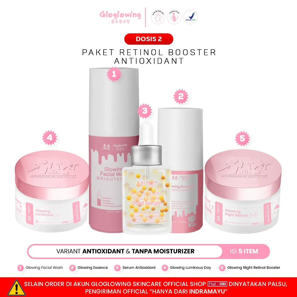 DOSIS 2 - Paket Retinol Booster Cysteamine / Antioxidant - Gloglowing Skin Care