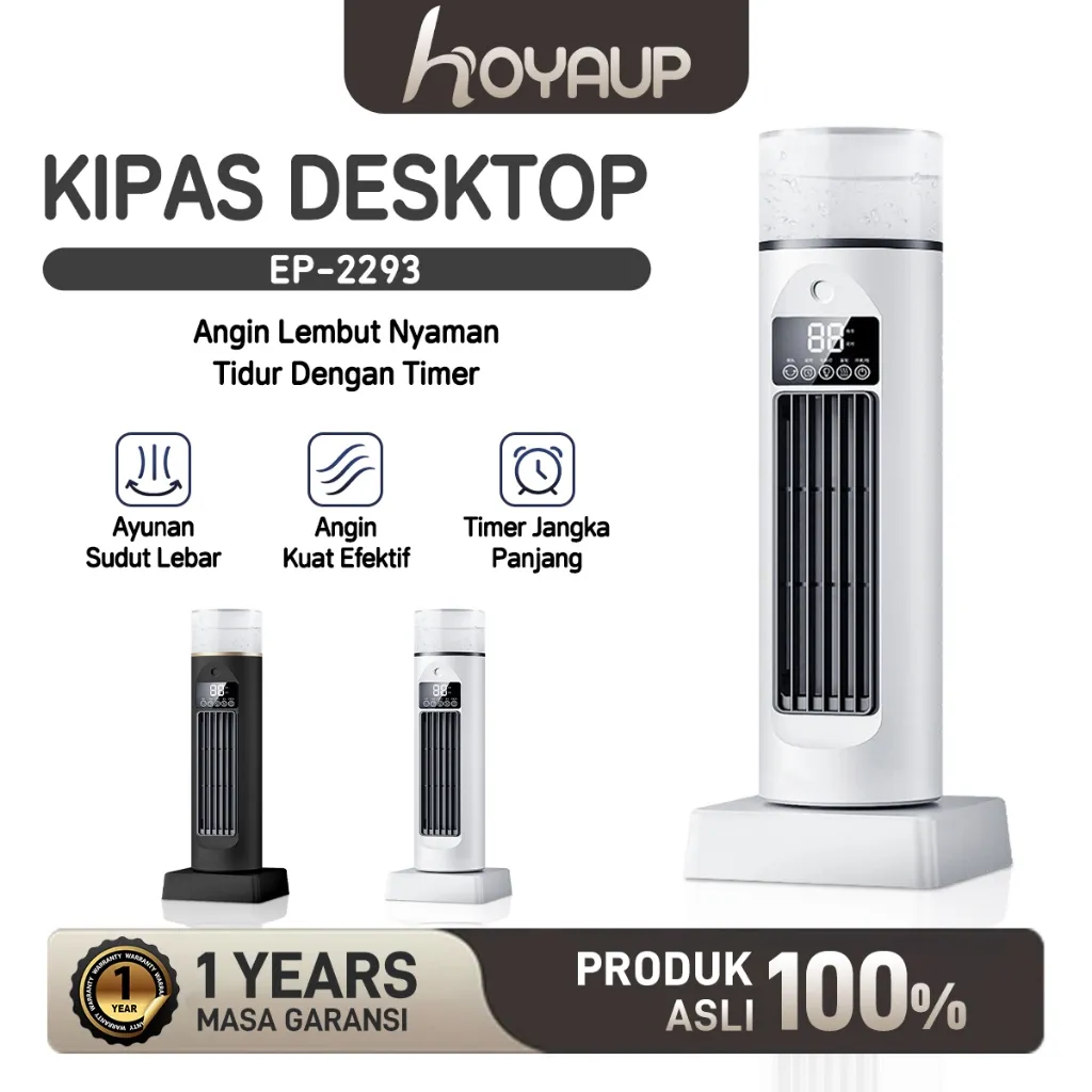 HOYAUP-Portable Fan Tower Fan with LED Display, Mini Fan Cooling for Room and Car, Smart Timing, Nano Spray, Ice Compatible