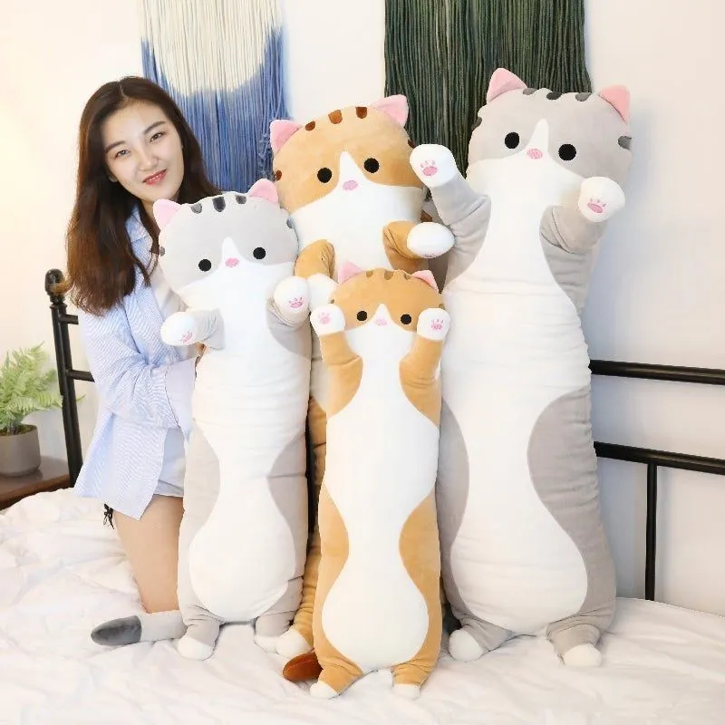 PionirStore - Bantal Guling Kucing Boneka Tinggi 60cm Bahan Yelvo Berlabel SNI