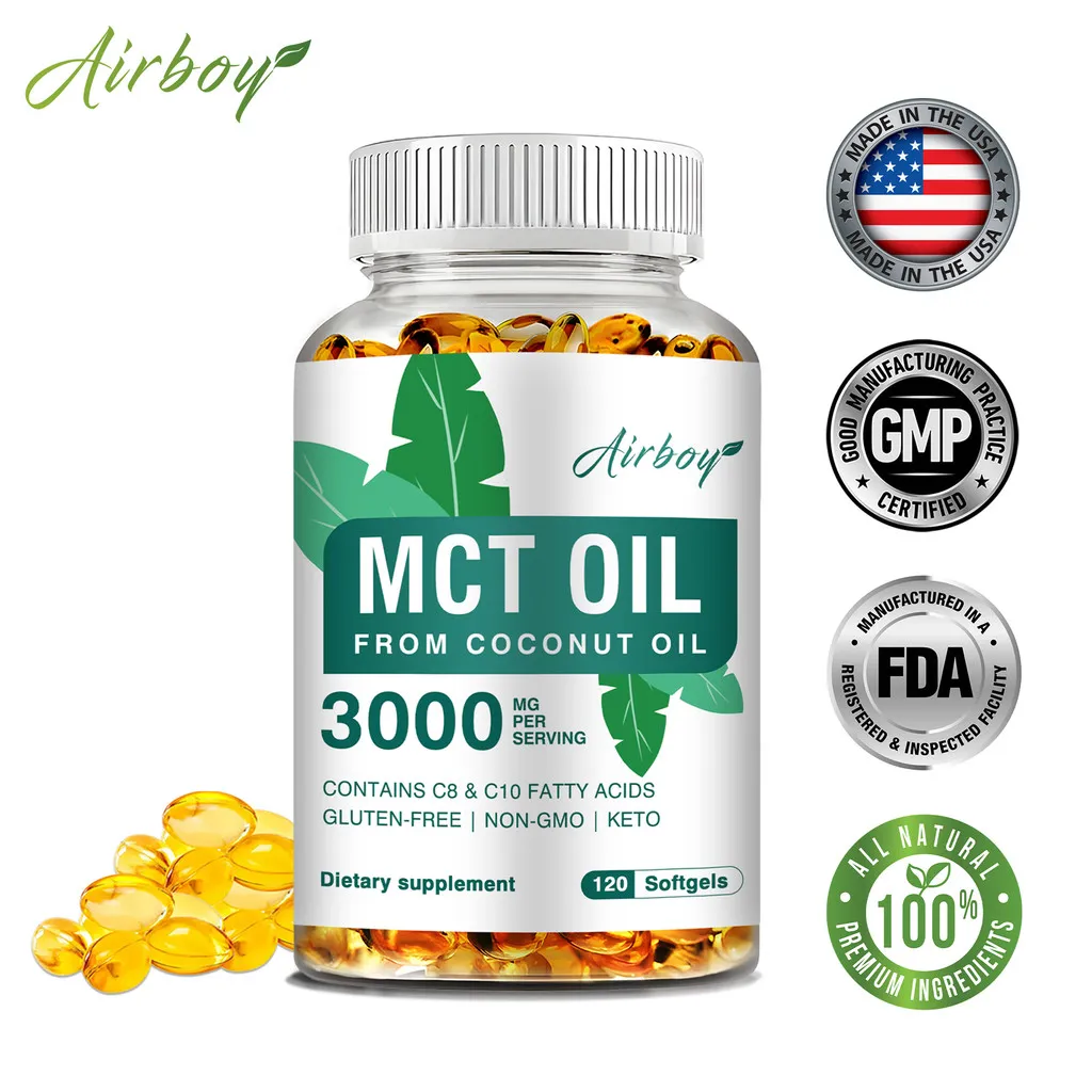 Suplemen kapsul minyak MCT, cocok untuk orang dewasa, meningkatkan kesehatan pencernaan