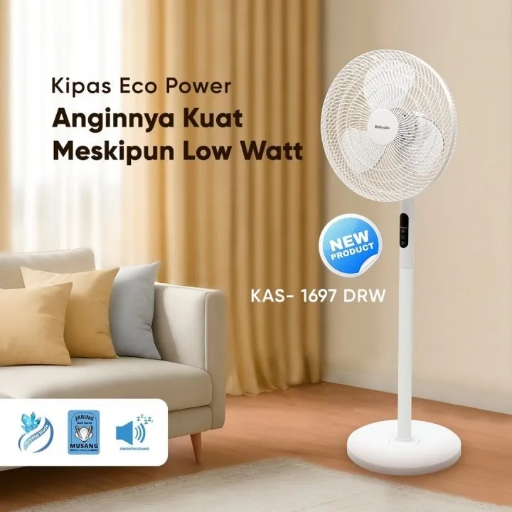 Miyako Kipas Angin Berdiri Stand Fan Smart Touch KAS 1697 DRW