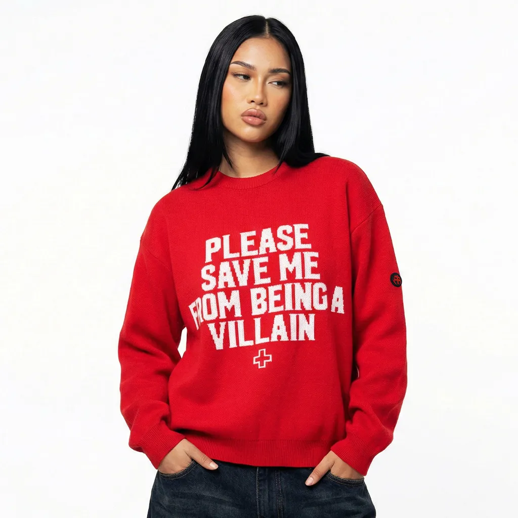 Metaphores Sweater Knit Villain - Red