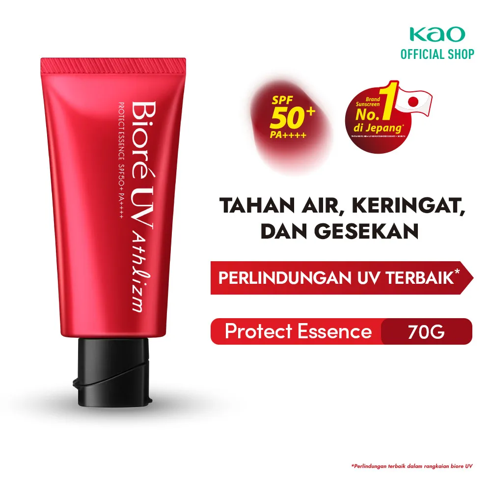 Biore UV Athlizm Skin Care Sunscreen Sun screen Tabir Surya Sunblock Cream SPF 50+ PA++++ 70Gr Tahan Air Keringat Gesekan Made in Japan