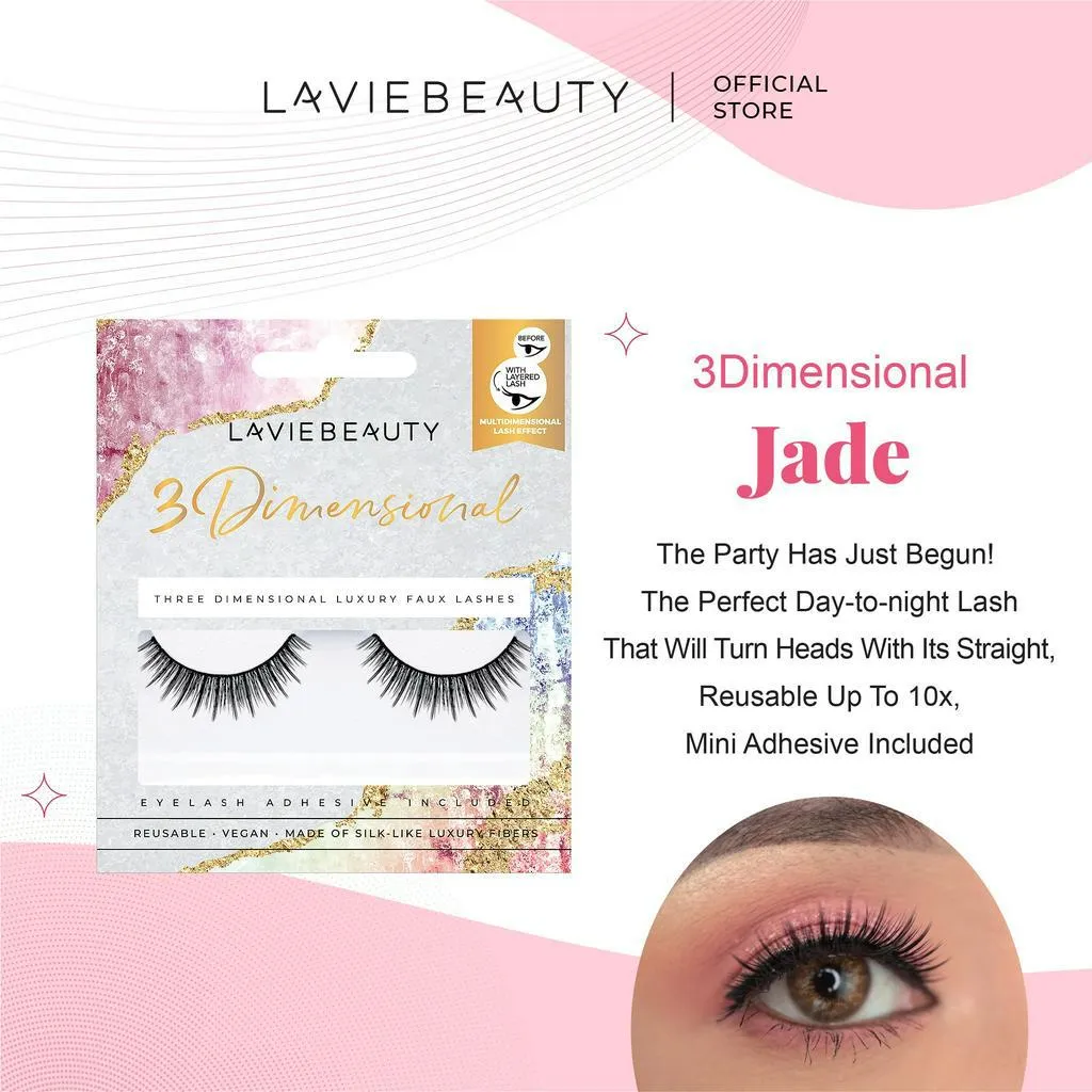 Lavie Beauty 3D Jade Bulu Mata Palsu Graduation Semi Bold With Natural Hair