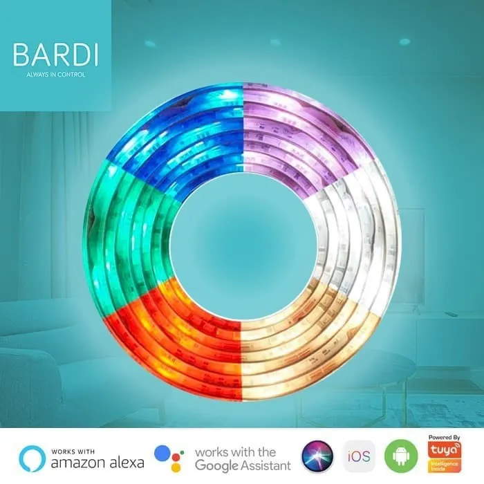 BARDI Smart LED Strip 2 Meter Wifi Automation Wireless 16 JUTA WARNA