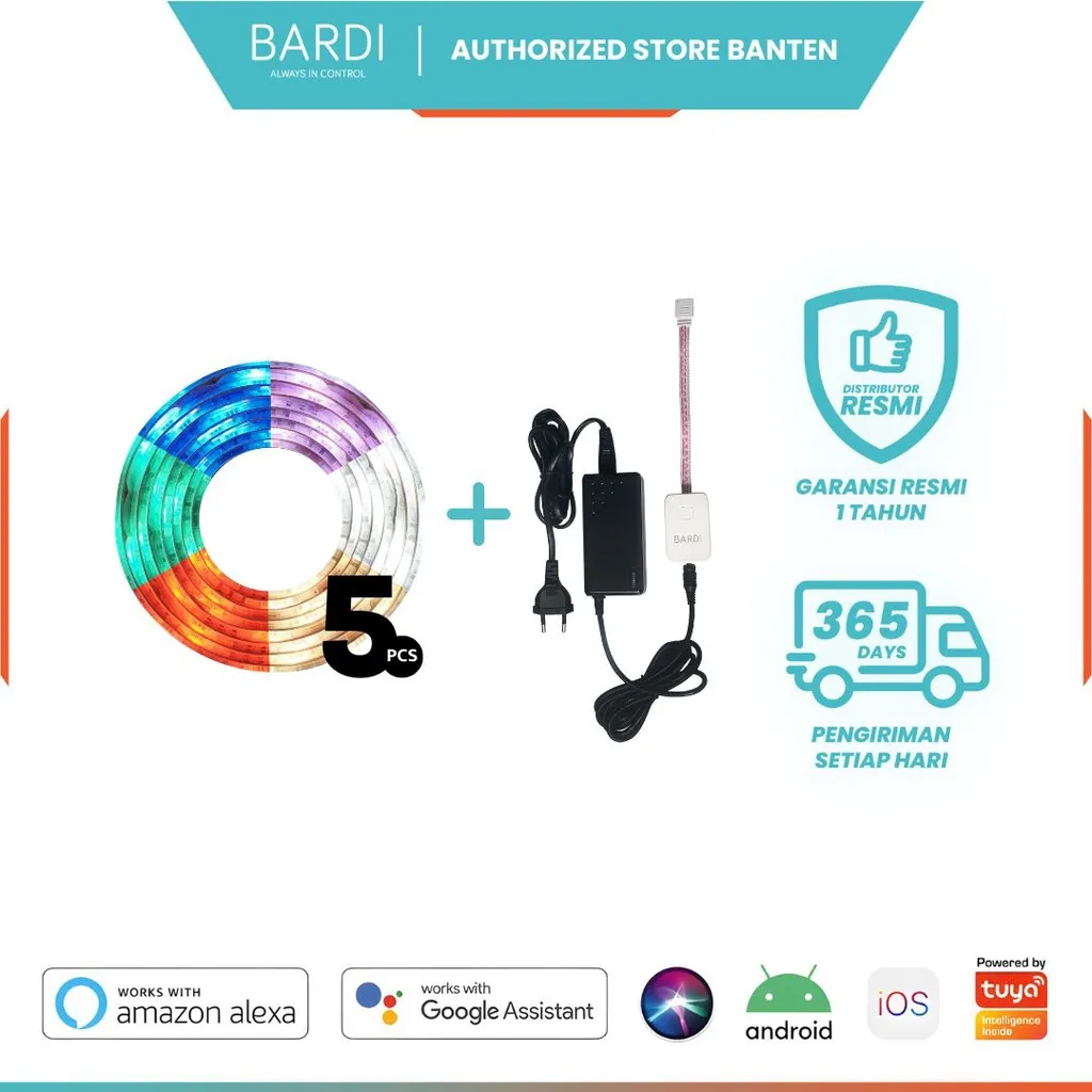 BARDI Smart Bundling 5 LED Strip 2M & 1 Adaptor 4A 10M