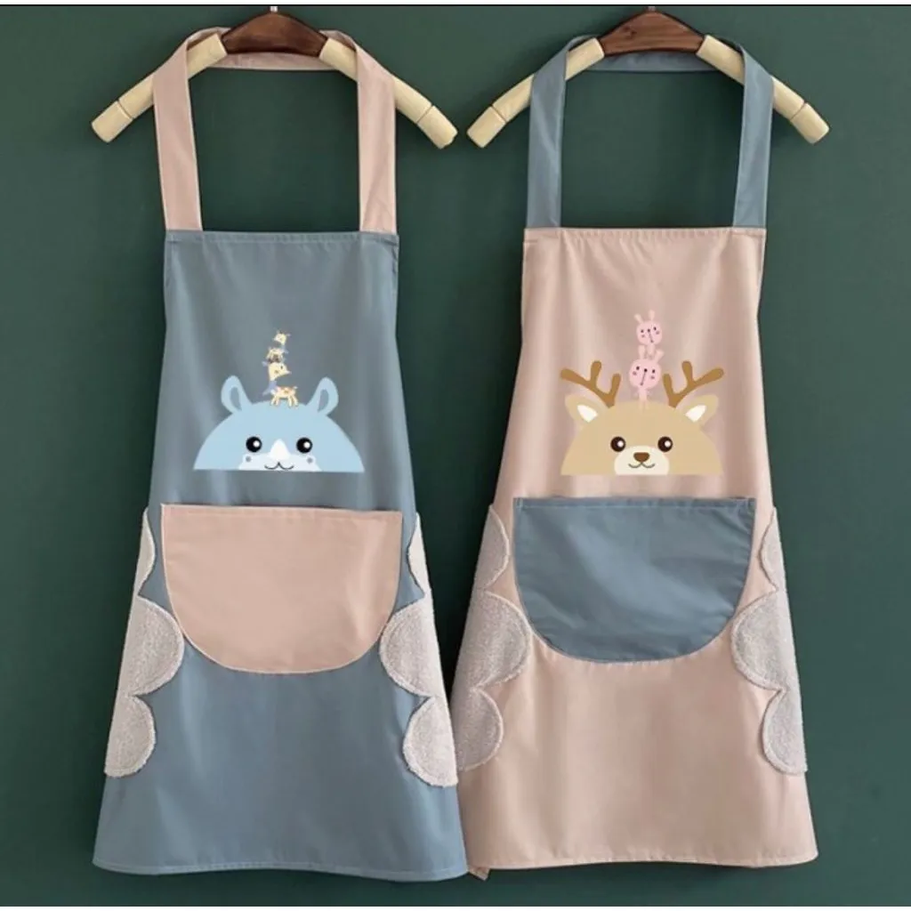 Celemek Masak PREMIUM Apron Dapur Anti Air Minyak bisa Lap Tangan Bahan Tebal