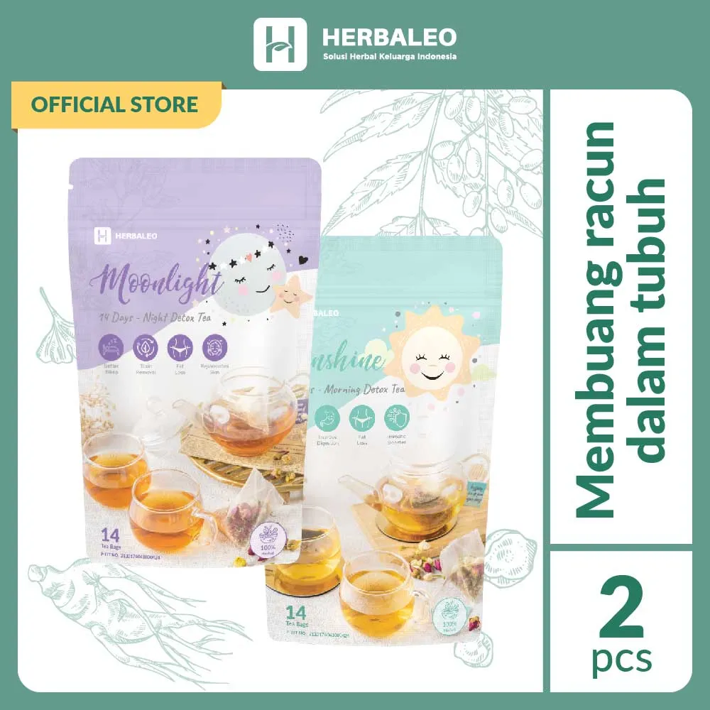 Herbaleo Detox Tea (teh untuk detox / buang racun)