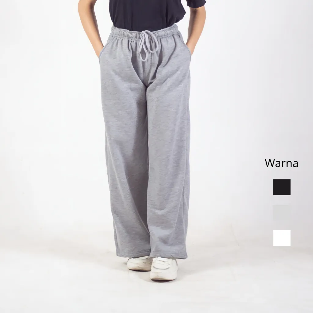 Sudjoe Celana Loose Training Oversized Longgar Wanita Bahan Fleece