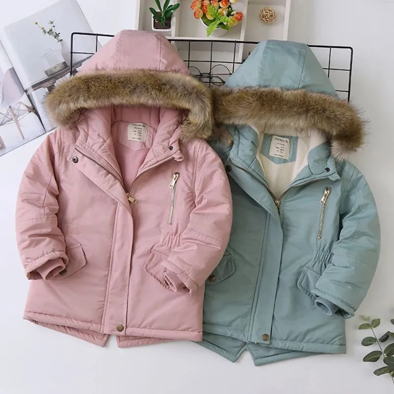 House Of Permana Jaket Anak Perempuan Jaket Bulu Anak  Jaket Winter Anak Tebal Musim Dingin