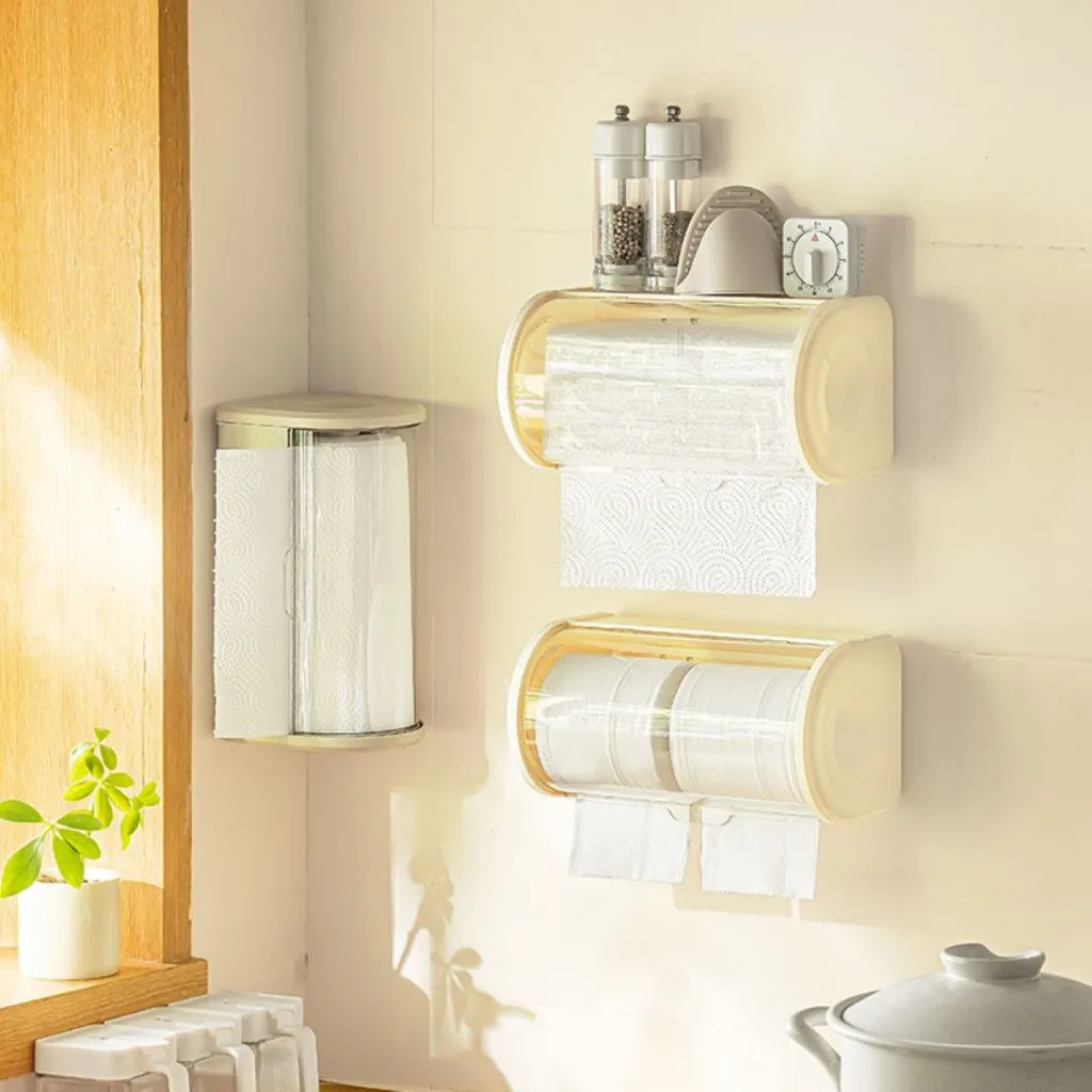 99KHOME Tempat Tissue Dapur Kotak Tisu Toilet Putar Transparan Plastik Multifungsi Aesthetic H890