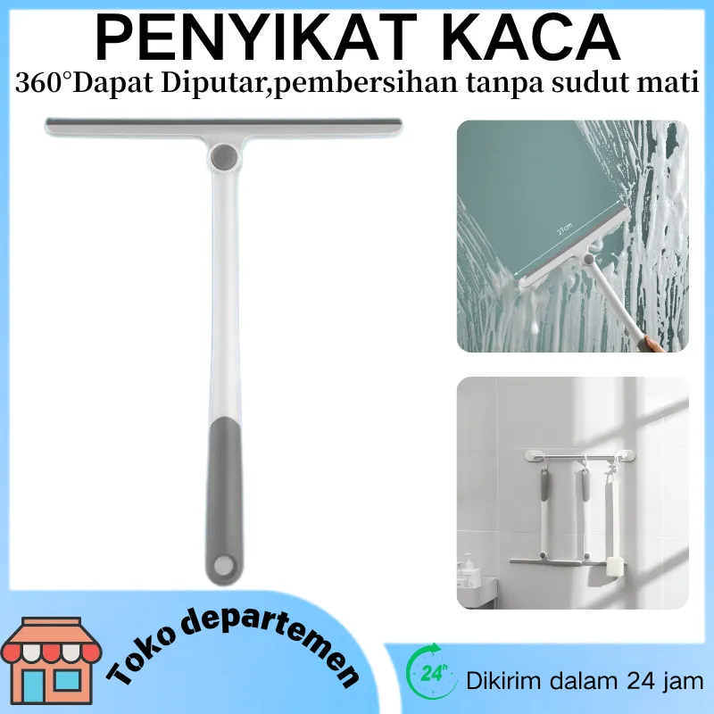 Wiper Putar 360 Derajat Anti Slip  Plastik TRP Silikon Alat Pembersih Kaca Jendela Rumah