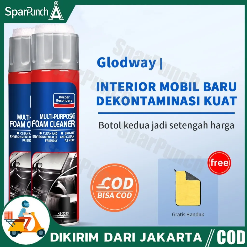 Promo 3 Botol Lebih Murah Glodway Motor Care Mobil Rumah Interior Multi Purpose Sikat Pembersih Busa Agent 650ml Dengan Kuas Car Dalam Plafon Atap Jok Kulit Serbaguna Cleaner Cairan Kabin Sofa Sepatu Detailing Multifungsi Cleaning Agent Dashbor